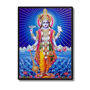 Vishnu Laminated Photo - 7x9 Inches, Divine Blessings for Home & Office and Temple Decoration Vishnu Laminated Photo - 7x9 Inches, Divine Blessings for Home & Office and Temple Decoration