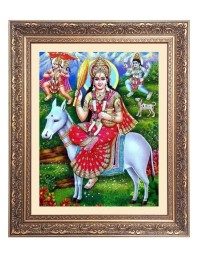 Maa Shitala Debi Big Photo Frame - 24x28 Inches for Home & Office Decoration
