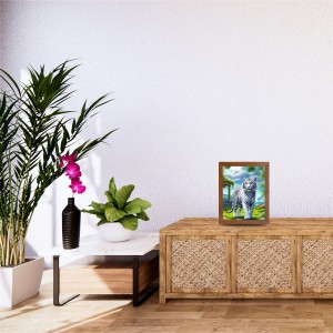 AI Funny White Tiger Art Picture for Kids - 10x14 inches, Brown Color - Perfect Wall Decor for Children's Room AI Funny White Tiger Art Picture for Kids - 10x14 inches, Brown Color - Perfect Wall Decor for Children's Room