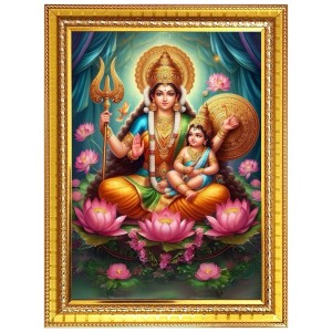 Santanaa Lakshmi Photo Frame - 12x16 Inches, Brown Wooden Frame for Home, Office & Temple Decoration Santanaa Lakshmi Photo Frame - 12x16 Inches, Brown Wooden Frame for Home, Office & Temple Decoration