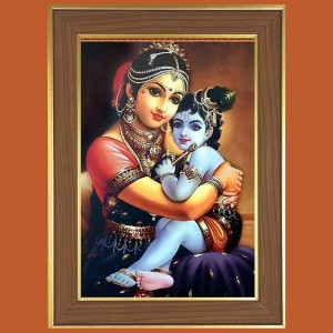 Yashoda krishna Photo Frame - 10x14 Inches, Brown Wooden Frame for Home, Office & Temple Decoration Yashoda krishna Photo Frame - 10x14 Inches, Brown Wooden Frame for Home, Office & Temple Decoration