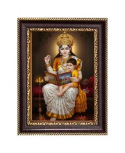 Maa Saraswati Digital Print Photo 6.7x8.7 inches (I6103) - Vibrant Religious Wall Art for Home or Office Decor.
