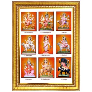 Navaaa durga Photo Frame - 10x14 Inches, Brown Wooden Frame for Home, Office & Temple Decoration Navaaa durga Photo Frame - 10x14 Inches, Brown Wooden Frame for Home, Office & Temple Decoration