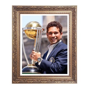 Sri Sachin Tendulkar with World cup Big Photo Frame - 22x26 Inches for Home & Office Decoration Sri Sachin Tendulkar with World cup Big Photo Frame - 22x26 Inches for Home & Office Decoration