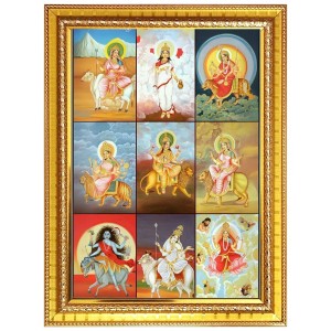 Navrathri devi matha Photo Frame - 10x14 Inches, Brown Wooden Frame for Home, Office & Temple Decoration Navrathri devi matha Photo Frame - 10x14 Inches, Brown Wooden Frame for Home, Office & Temple Decoration