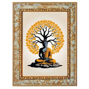 Lord Buddha Digital Print Photo 12.7x14.7 inches (I6045) - Vibrant Religious Wall Art for Home or Office Decor.