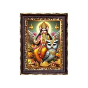 Maa lakshmi Digital Print Photo 6.7x8.7 inches - Vibrant Religious Wall Art for Home or Office Decor.