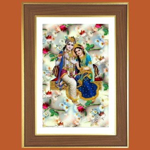 Sri krishna and Radha Photo Frame - 14x18 Inches, Brown Wooden Frame for Home, Office & Temple Decoration Sri krishna and Radha Photo Frame - 14x18 Inches, Brown Wooden Frame for Home, Office & Temple Decoration