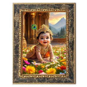 Baby Krishna Digital Print Photo 6.7x8.7 inches - Vibrant Religious Wall Art for Home or Office Decor. Baby Krishna Digital Print Photo 6.7x8.7 inches - Vibrant Religious Wall Art for Home or Office Decor.