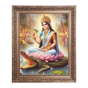 Maa Ganga Big Photo Frame - 22x26 Inches for Home & Office Decoration