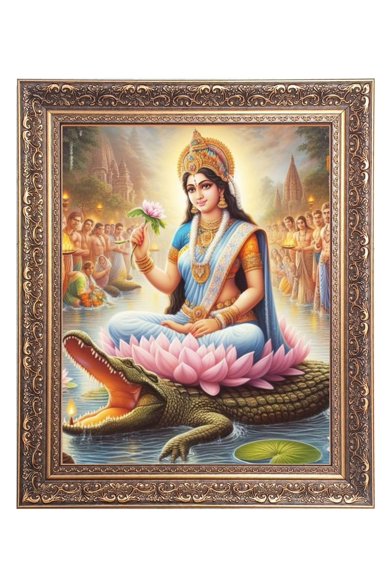 Maa Ganga Big Photo Frame - 22x26 Inches for Home & Office Decoration