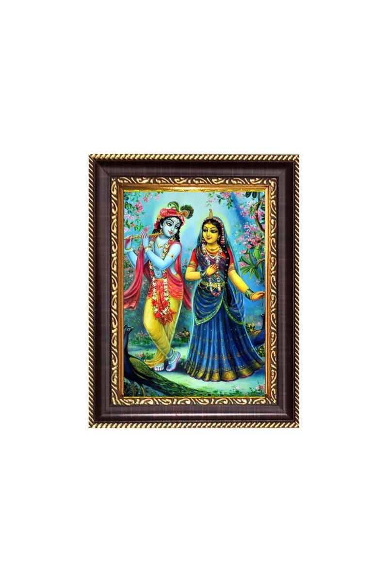 Sri Radha And Sri Krishna Digital Print Photo 6.7x8.7 inches - Vibrant Religious Wall Art for Home or Office Decor.