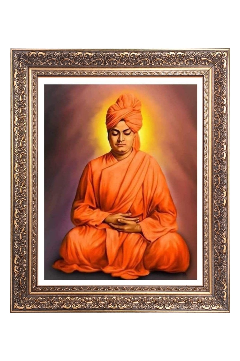 Swami Vibekananda Big Photo Frame - 16x20 Inches for Home & Office Decoration