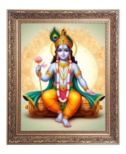 Sri Krishna Big Photo Frame - 16x20 Inches for Home & Office Decoration