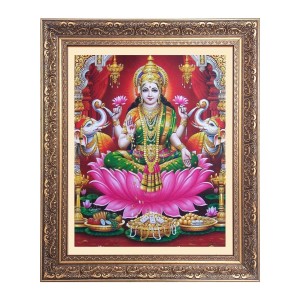 Mata Lakshmi (Laxmi) Big Photo Frame - 16x20 Inches for Home & Office Decoration