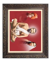 Sri Ramakrishna, Maa Sarada and Swami Vivekananda Big Photo Frame - 20x24 Inches for Home & Office Decoration