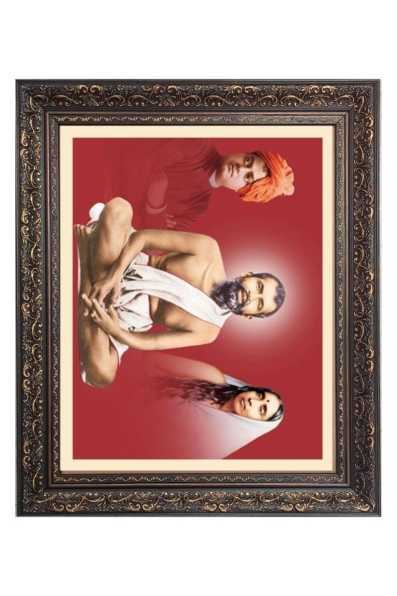 Sri Ramakrishna, Maa Sarada and Swami Vivekananda Big Photo Frame - 20x24 Inches for Home & Office Decoration
