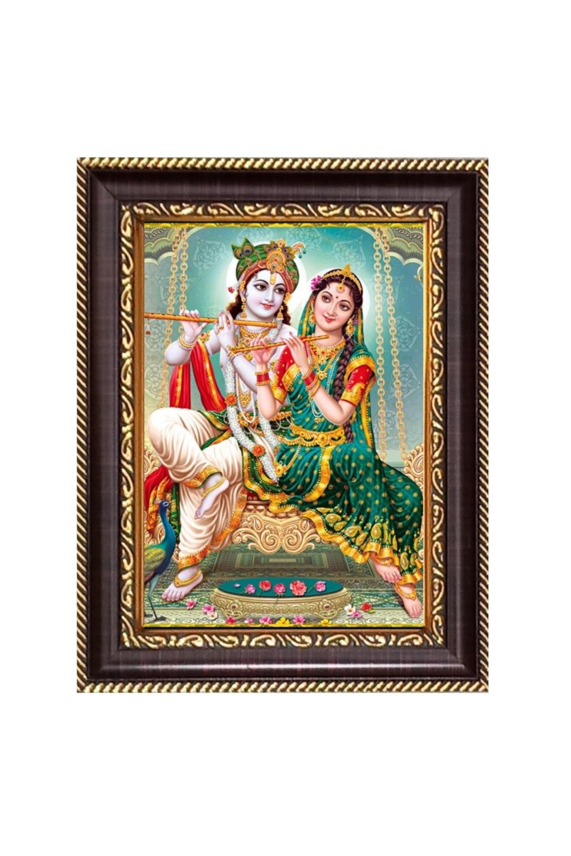 Shri Radha Krishna Digital Print Photo 8.7x10.7 inches (I6138) - Vibrant Religious Wall Art for Home or Office Decor.