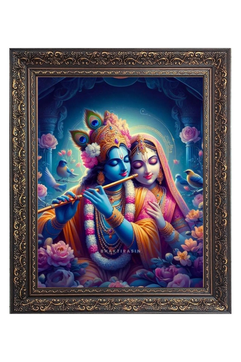 Sri Radha with Sri Krishna Big Photo Frame - 20x24 Inches for Home & Office Decoration