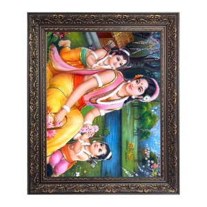 Maa Sita Luv and Kush Big Photo Frame - 20x24 Inches for Home & Office Decoration