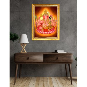 Maha Ganapati Photo Frame 14x18 Inches – Decorative Hindu God Wall Art for Home & Office | Lord Ganesha Picture Frame for Pooja Room, Housewarming & Spiritual Gifts Maha Ganapati Photo Frame 14x18 Inches – Decorative Hindu God Wall Art for Home & Office | Lord Ganesha Picture Frame for Pooja Room, Housewarming & Spiritual Gifts