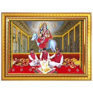 Sheetala Saptami Photo Frame - 10x14 Inches, Brown Wooden Frame for Home, Office & Temple Decoration Sheetala Saptami Photo Frame - 10x14 Inches, Brown Wooden Frame for Home, Office & Temple Decoration