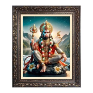 Sri Hanuman Big Photo Frame - 18x22 Inches for Home & Office Decoration Sri Hanuman Big Photo Frame - 18x22 Inches for Home & Office Decoration