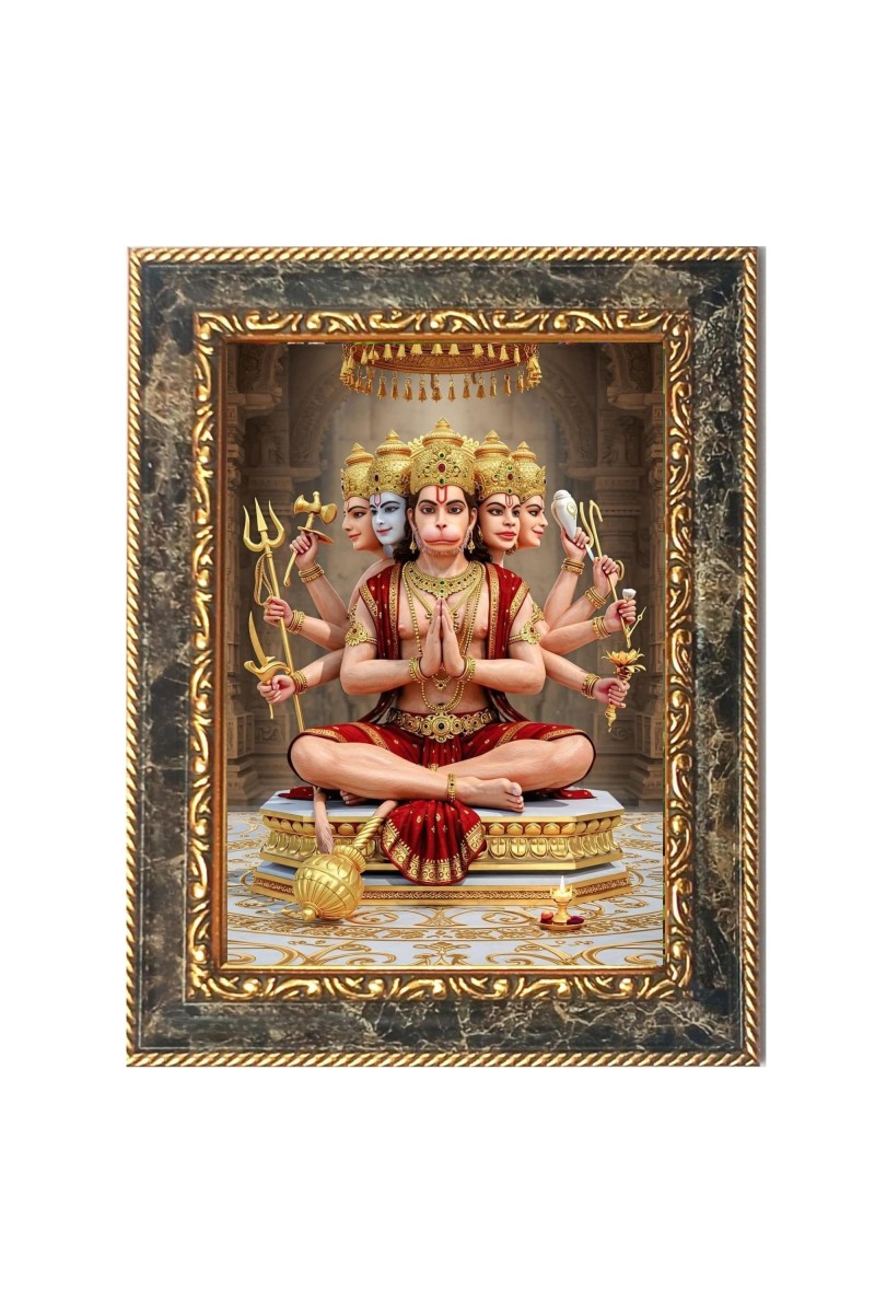 Lord Hanuman Digital Print Photo 10.7x12.7 inches (I6033) - Vibrant Religious Wall Art for Home or Office Decor.