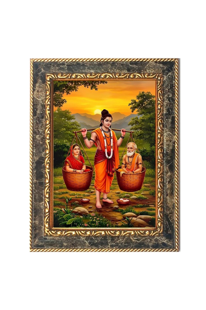 Shravan Kumar Digital Print Photo 6.7x8.7 inches (I6025) - Vibrant Religious Wall Art for Home or Office Decor.