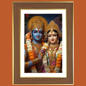 Radha and Krishna Photo Frame - 10x14 Inches, Brown Wooden Frame for Home, Office & Temple decoration Radha and Krishna Photo Frame - 10x14 Inches, Brown Wooden Frame for Home, Office & Temple decoration