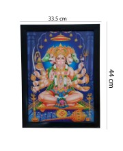 Hitech Panchmukhi Hanuman, Bajrangbali 3D Laminated Photo Frame - Perfect Décor for Walls, Tables, and Sacred Spaces. Great for Gifts, Puja, and Elevating Living Room Ambiance