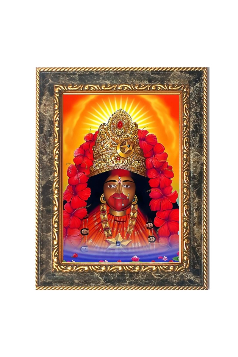 Maa Kali Digital Print Photo 6.7x8.7 inches - Vibrant Religious Wall Art for Home or Office Decor.