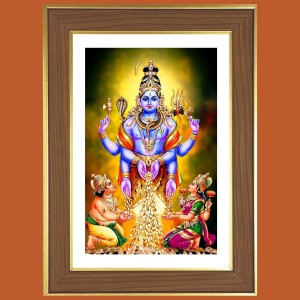 Sri Swarnakarshana Bhairava with Lakshmi Photo Frame - 10x14 Inches, Brown Wooden Frame for Home, Office & Temple decoration Sri Swarnakarshana Bhairava with Lakshmi Photo Frame - 10x14 Inches, Brown Wooden Frame for Home, Office & Temple decoration