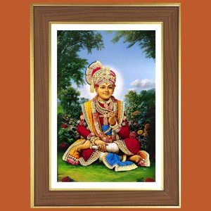 Swaminarayan Photo Frame - 10x14 Inches, Brown Wooden Frame for Home, Office & Temple Decoration Swaminarayan Photo Frame - 10x14 Inches, Brown Wooden Frame for Home, Office & Temple Decoration