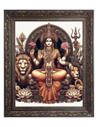 Goddess Durga Big Photo Frame - 22x26 Inches for Home & Office Decoration