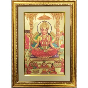 Maa Santoshi Mata Golden Photo 11.5x15.5 Inches Perfect for Home, Office & Temple Decoration Maa Santoshi Mata Golden Photo 11.5x15.5 Inches Perfect for Home, Office & Temple Decoration