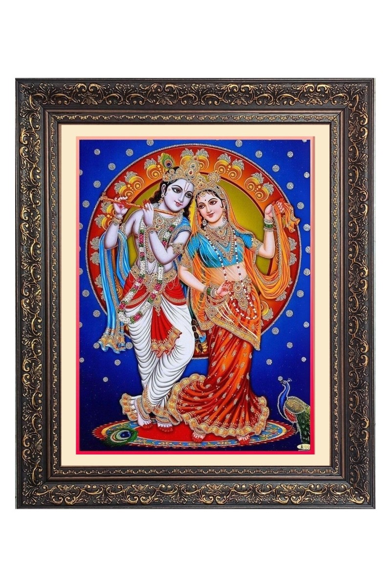 Sri Radha and Sri Krishna Big Photo Frame - 20x24 Inches for Home & Office Decoration