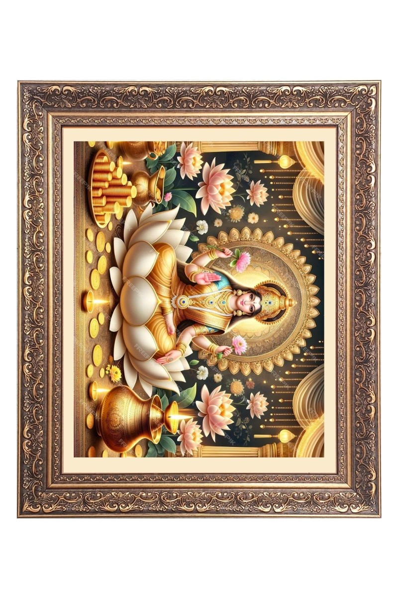 Maa Lakshmi (Laxmi) Big Photo Frame - 18x22 Inches for Home & Office Decoration