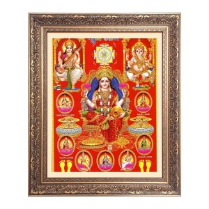 Mata Lakshmi (Laxmi) Big Photo Frame - 18x22 Inches for Home & Office Decoration