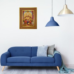 Lord Bajrang Bali Photo Frame 12x16 Inches-Brown Wooden Frame For Home, Office & Temple Decoration And Gifting (F6388)