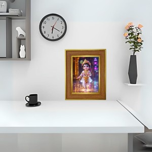 Divine Little Krishna Photo Frame 10x14 Inches-Brown Wooden Frame For Home, Office & Temple Decoration And Gifting (F6387) Divine Little Krishna Photo Frame 10x14 Inches-Brown Wooden Frame For Home, Office & Temple Decoration And Gifting (F6387)