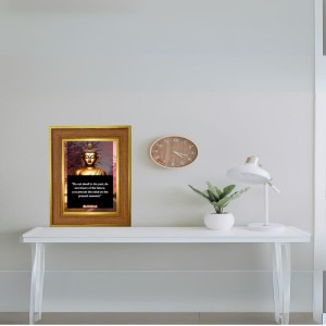 Buddha Photo Frame 10x14 Inches-Brown Wooden Frame For Home, Office & Temple Decoration And Gifting (F6326)