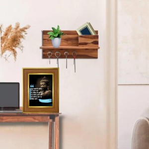 Buddha Photo Frame 10x14 Inches-Brown Wooden Frame For Home, Office & Temple Decoration And Gifting (F6323)