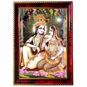 Radha Krishna Photo Frame For Wall & Table | 7x9 Inch Golden Cherry Finish | Decorative Radha Krishna Photo Frame For Home, Office & Pooja Room (F11823) Radha Krishna Photo Frame For Wall & Table | 7x9 Inch Golden Cherry Finish | Decorative Radha Krishna Photo Frame For Home, Office & Pooja Room (F11823)