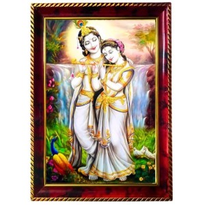 Radha Krishna Photo Frame For Wall & Table | 7x9 Inch Golden Cherry Finish | Decorative Radha Krishna Photo Frame For Home, Office & Pooja Room (F11819) Radha Krishna Photo Frame For Wall & Table | 7x9 Inch Golden Cherry Finish | Decorative Radha Krishna Photo Frame For Home, Office & Pooja Room (F11819)