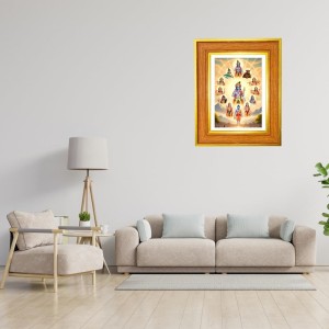 Lord Vishnu Photo Frame 16x20 Inches-Brown Wooden Frame For Home, Office & Temple Decoration And Gifting (F6431)