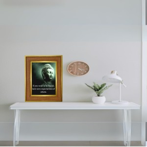 Lord Buddha Photo Frame 10x14 Inches-Brown Wooden Frame For Home, Office & Temple Decoration And Gifting (F6309)