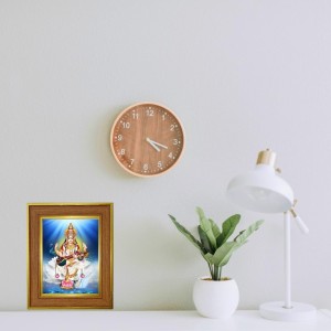 Goddess Saraswati Photo Frame 10x14 Inches-Brown Wooden Frame For Home, Office & Temple Decoration And Gifting (F6421)