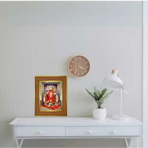Kali Mata Bhavatarini Photo Frame 10x14 Inches-Brown Wooden Frame For Home, Office & Temple Decoration And Gifting (F6411)