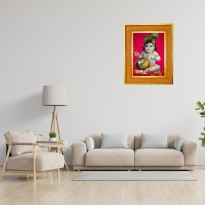 Bal Krishna Photo Frame 10x14 Inches-Brown Wooden Frame For Home, Office & Temple Decoration And Gifting (F6434) Bal Krishna Photo Frame 10x14 Inches-Brown Wooden Frame For Home, Office & Temple Decoration And Gifting (F6434)